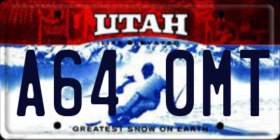 UT license plate A640MT