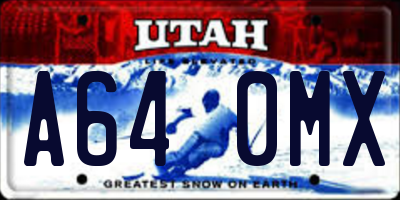 UT license plate A640MX