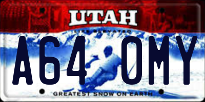 UT license plate A640MY
