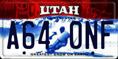 UT license plate A640NF
