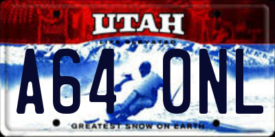 UT license plate A640NL