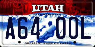 UT license plate A640OL