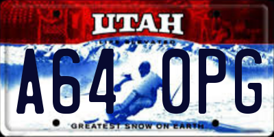UT license plate A640PG