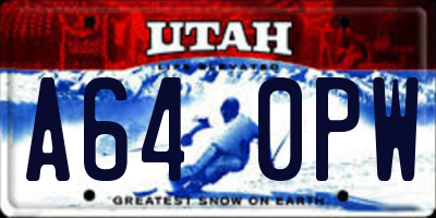 UT license plate A640PW