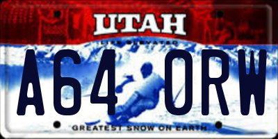 UT license plate A640RW