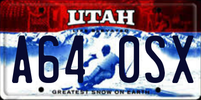 UT license plate A640SX