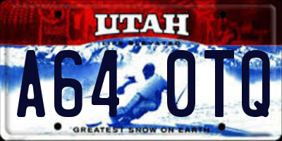 UT license plate A640TQ
