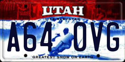 UT license plate A640VG