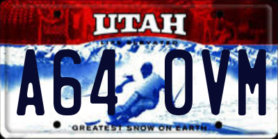 UT license plate A640VM