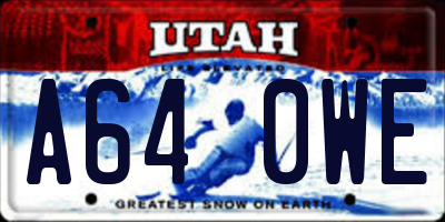 UT license plate A640WE