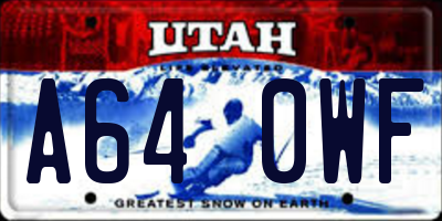 UT license plate A640WF