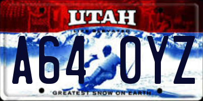 UT license plate A640YZ