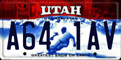 UT license plate A641AV