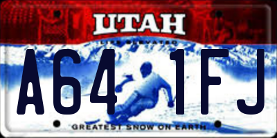 UT license plate A641FJ
