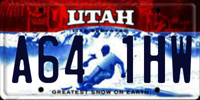 UT license plate A641HW