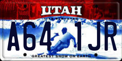 UT license plate A641JR