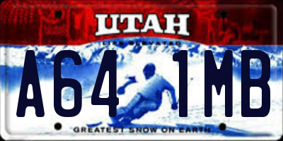 UT license plate A641MB
