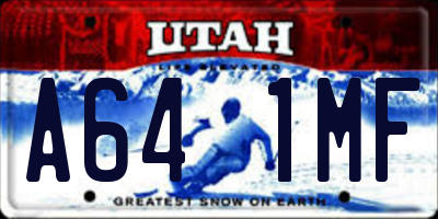 UT license plate A641MF
