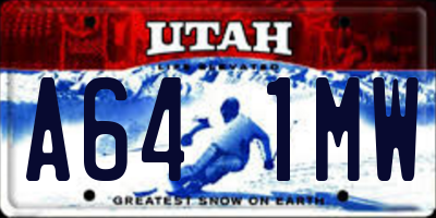 UT license plate A641MW