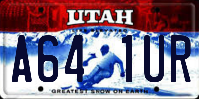 UT license plate A641UR