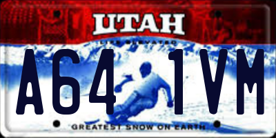UT license plate A641VM