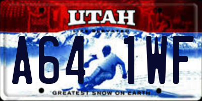 UT license plate A641WF