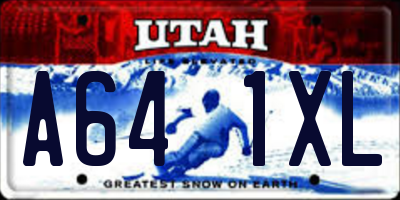 UT license plate A641XL