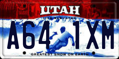 UT license plate A641XM