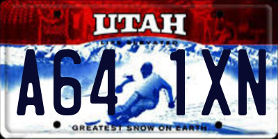 UT license plate A641XN