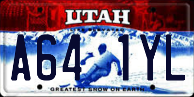 UT license plate A641YL