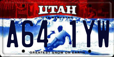 UT license plate A641YW