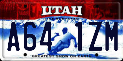 UT license plate A641ZM