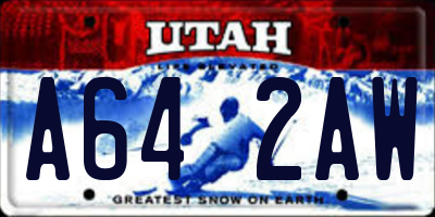 UT license plate A642AW