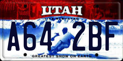UT license plate A642BF