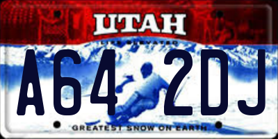 UT license plate A642DJ