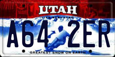 UT license plate A642ER