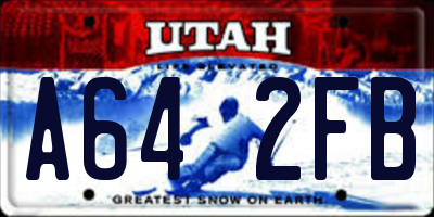 UT license plate A642FB