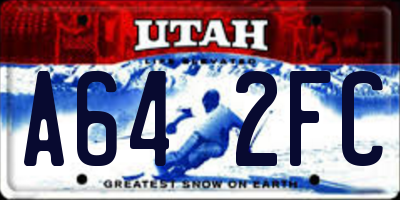 UT license plate A642FC