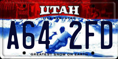 UT license plate A642FD