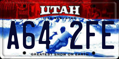 UT license plate A642FE