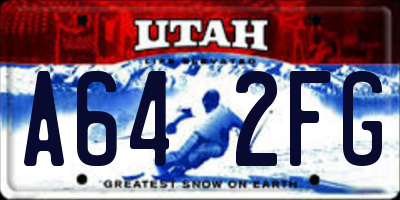 UT license plate A642FG