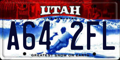 UT license plate A642FL