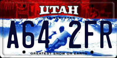 UT license plate A642FR