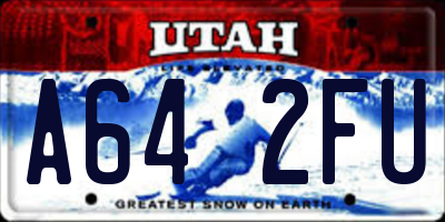 UT license plate A642FU