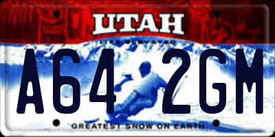 UT license plate A642GM