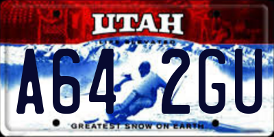 UT license plate A642GU