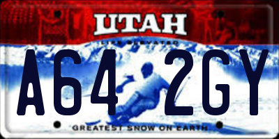 UT license plate A642GY