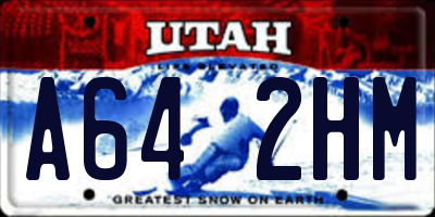UT license plate A642HM