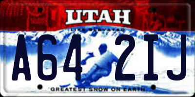 UT license plate A642IJ