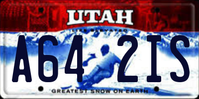 UT license plate A642IS